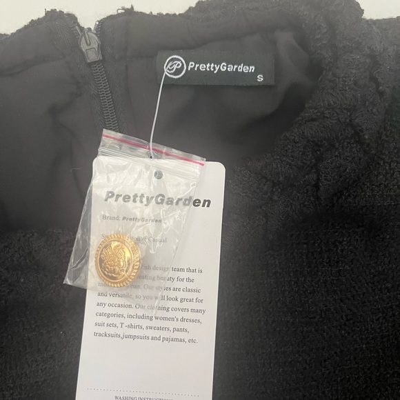 PRETTYGARDEN NWT Women's Tweed Short Dress Crewneck Short Sleeve Mini size S - Picture 2 of 9